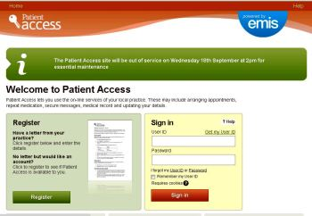 Log on to Patient Access